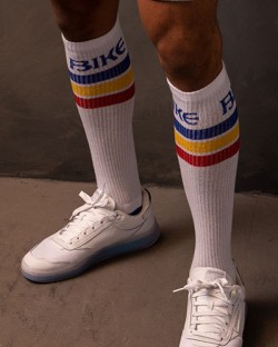 BIKE Calf Socks - White/Royal Blue