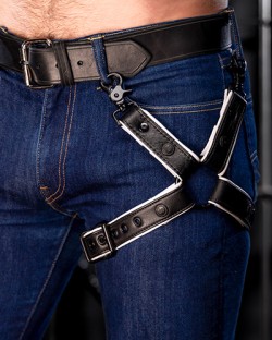 Leather Leg Harness - White