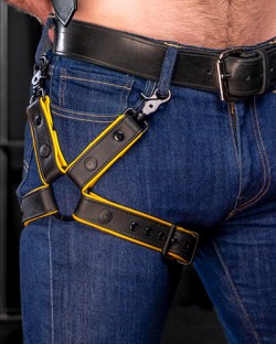 Leather Leg Harness - Yellow