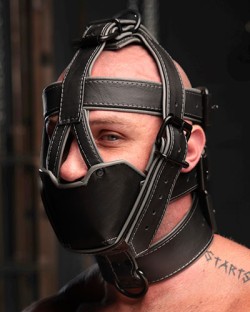 Hardline Head Harness Muzzle - Padded & Non-Locking - Grey