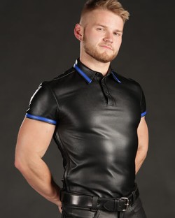 Lambskin Polo Shirt Blue