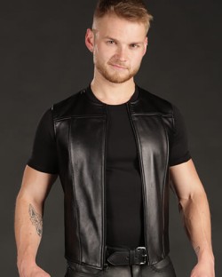 Zip Front Vest Black