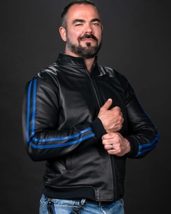 Leather Sport Jacket - Blue
