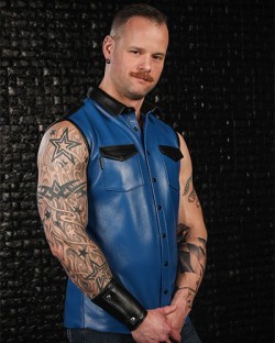 Lambskin Sleeveless Shirt - Blue