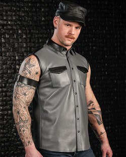 Lambskin Sleeveless Shirt - Grey