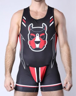 CellBlock 13 Pup Tron Zipper Singlet - Red
