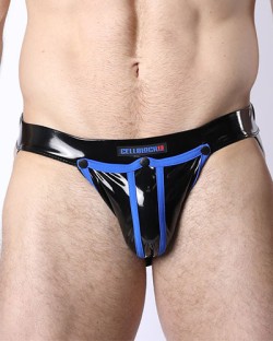 CellBlock 13 Black Chrome Jockstrap - Blue