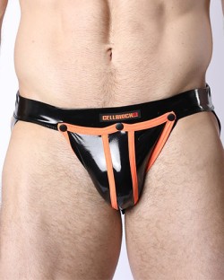 CellBlock 13 Black Chrome Jockstrap - Orange