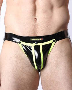 CellBlock 13 Black Chrome Jockstrap - Yellow
