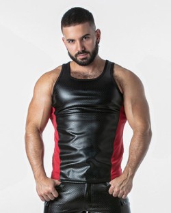 Locker Gear Punch Hole Tank Top- Red