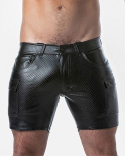 Locker Gear Punch Hole Cargo Short- Black