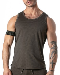 Locker Gear Sport Mesh Stripe Tank Top - Army