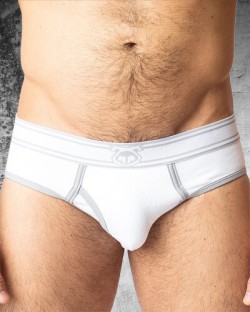 Nasty Pig Y-Front Brief - White/Grey