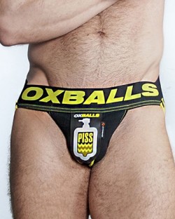 Oxballs OxJok Piss Pig Jockstrap - Black/Yellow