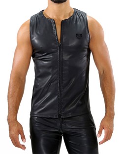 ToF Fetish Zipper Tank Top - Black