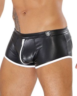 ToF Fetish Full Zip Boxer - Black/White