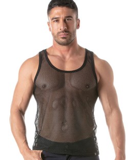 ToF Circuit Mesh Tank Top - Black