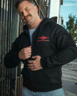 Mr. S Logo Zip Front Hoodie - Red